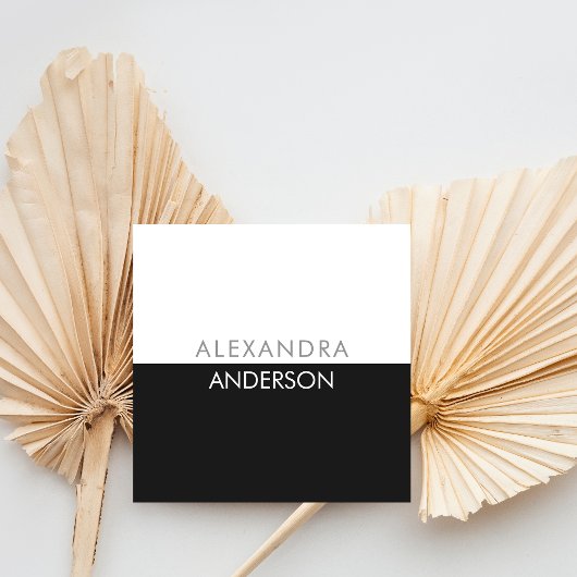 エレガントモダンモノグラムミニマル スクエア名刺