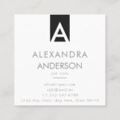 エレガントモダンモノグラムミニマル スクエア名刺 (裏面)