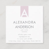 エレガントモダンモノグラムミニマル スクエア名刺 (裏面)