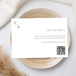 エレガントモダンモノグラム白黒結婚ズ エンクロージャーカード