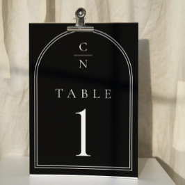エレガントモダンモノグラム結婚アーチ テーブルナンバー