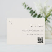 エレガントモダンモノグラム黒とアイボリー結婚ズ エンクロージャーカード (スタンド正面)