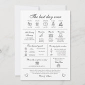 エレガントモダンユニークインフォグラフィック結婚式 プログラム (裏面)