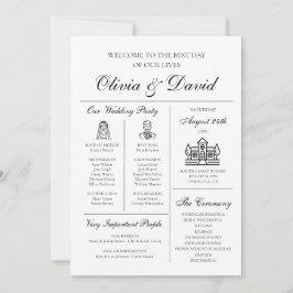 エレガントモダンユニークインフォグラフィック結婚式 プログラム