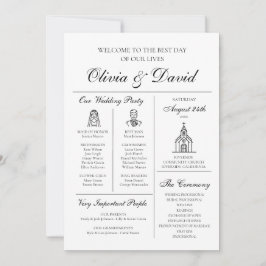 エレガントモダンユニークインフォグラフィック結婚式 プログラム