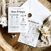 エレガントモダンユニークインフォグラフィック結婚式 プログラム