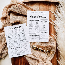 エレガントモダンユニークインフォグラフィック結婚式 プログラム