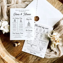 エレガントモダンユニークインフォグラフィック結婚式 プログラム