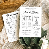 エレガントモダンユニークインフォグラフィック結婚式 プログラム