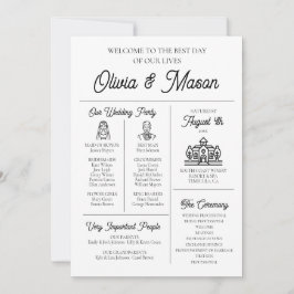 エレガントモダンユニークインフォグラフィック結婚式 プログラム