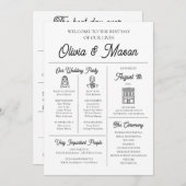 エレガントモダンユニークインフォグラフィック結婚式 プログラム (正面/裏面)