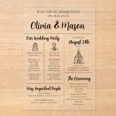 エレガントモダンユニークインフォグラフィック結婚式 プログラム (正面)