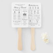 エレガントモダンユニークインフォグラフィック結婚式 プログラム ハンドファン (正面&裏面)