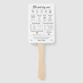 エレガントモダンユニークインフォグラフィック結婚式 プログラム ハンドファン (裏面)