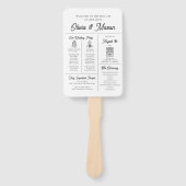 エレガントモダンユニークインフォグラフィック結婚式 プログラム ハンドファン (正面)