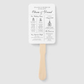 エレガントモダンユニークインフォグラフィック結婚式 プログラム ハンドファン (正面)