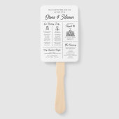 エレガントモダンユニークインフォグラフィック結婚式 プログラム ハンドファン (正面)