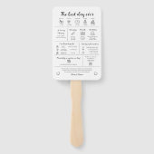 エレガントモダンユニークインフォグラフィック結婚式 プログラム ハンドファン (裏面)