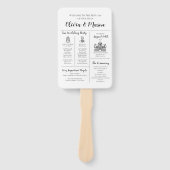 エレガントモダンユニークインフォグラフィック結婚式 プログラム ハンドファン (正面)