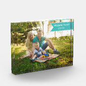 エレガントモダンユニークパーソナライズされた家族の写真 フォトブロック (左)