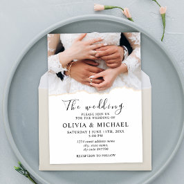 エレガントモダンリングや輪新郎新婦結婚の 招待状