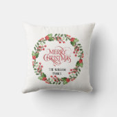 エレガントモダンリースとスクリプトメリークリスマス クッション (裏面)