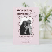 エレガントモダンレトロ写真QRコード結婚 招待状 (スタンド正面)