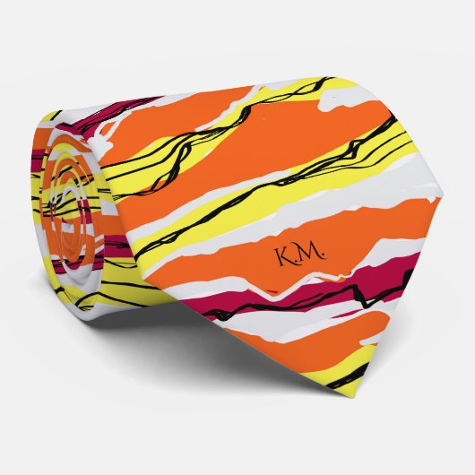 エレガントモダンレトロ幾何リンニアモノグラム ネクタイ (ロール)