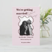 エレガントモダンレトロ結婚写真 招待状 (スタンド正面)