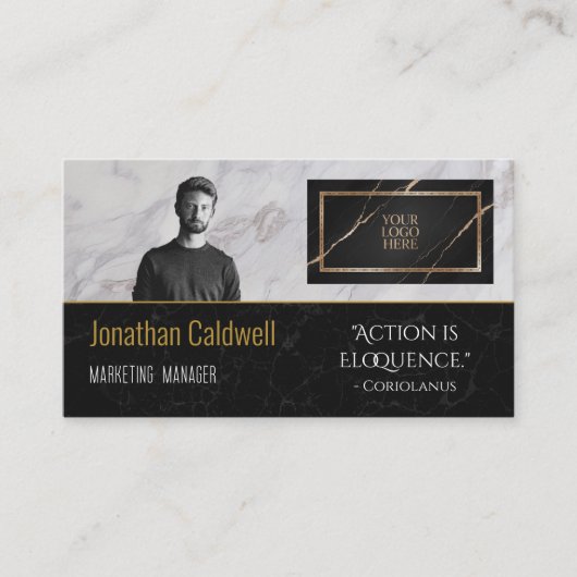 エレガントモダンロゴはこちらQRコード引用文 名刺 (正面)