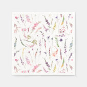 エレガントモダンワイルドフラワーの水結婚色 スタンダードカクテルナプキン (正面)