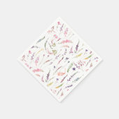 エレガントモダンワイルドフラワーの水結婚色 スタンダードカクテルナプキン (角)