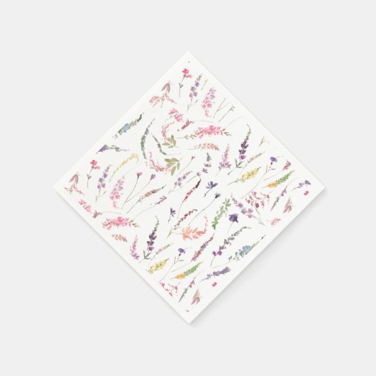 エレガントモダンワイルドフラワーの水結婚色 スタンダードカクテルナプキン (角)