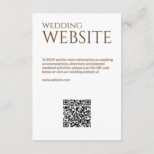 エレガントモダンワイルドフラワーホワイト&ブロンズ結婚ズ エンクロージャーカード (正面)