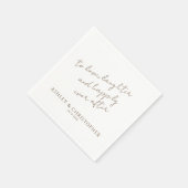 エレガントモダンワイルドフラワーホワイト&ブロンズ結婚ズ スタンダードカクテルナプキン (角)