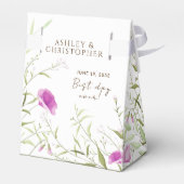 エレガントモダンワイルドフラワーホワイト&ブロンズ結婚ズ フェイバーボックス (裏面サイド)