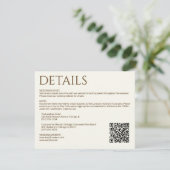 エレガントモダンワイルドフラワー結婚オフホワイト エンクロージャーカード (スタンド正面)