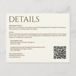 エレガントモダンワイルドフラワー結婚オフホワイト エンクロージャーカード