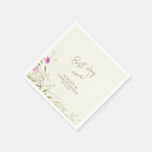 エレガントモダンワイルドフラワー結婚オフホワイト スタンダードカクテルナプキン (角)
