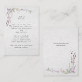 エレガントモダンワイルドフラワー結婚スクリプト エンクロージャーカード (正面/裏面)