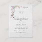 エレガントモダンワイルドフラワー結婚スクリプト エンクロージャーカード (正面)