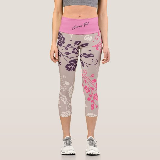 エレガントモダンヴィンテージトレンディーフローラ カプリレギンス (正面)