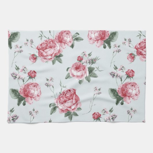 エレガントモダンヴィンテージトレンディーフローラ キッチンタオル (横)