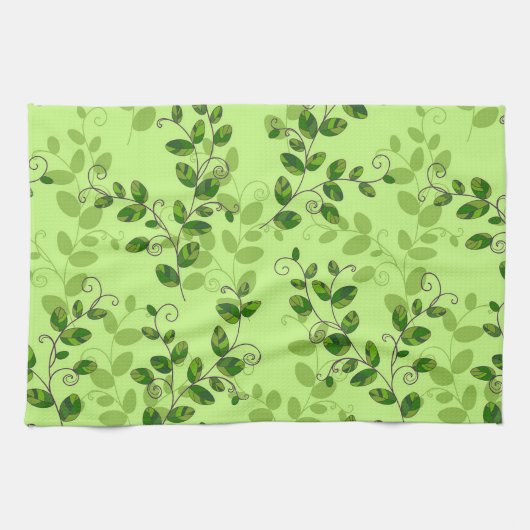 エレガントモダンヴィンテージトレンディーフローラ キッチンタオル (横)