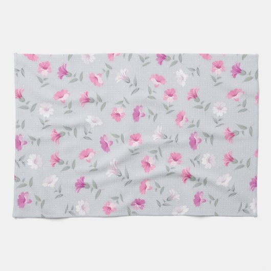 エレガントモダンヴィンテージトレンディーフローラ キッチンタオル (横)