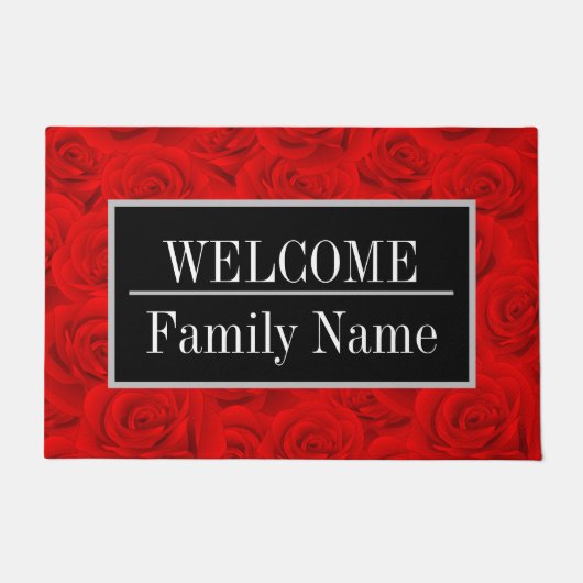 エレガントモダンヴィンテージトレンディーフローラ ドアマット (正面)