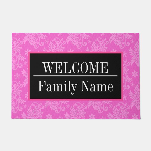 エレガントモダンヴィンテージトレンディーフローラ ドアマット (正面)