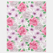 エレガントモダンヴィンテージトレンディーフローラ フリースブランケット (正面)