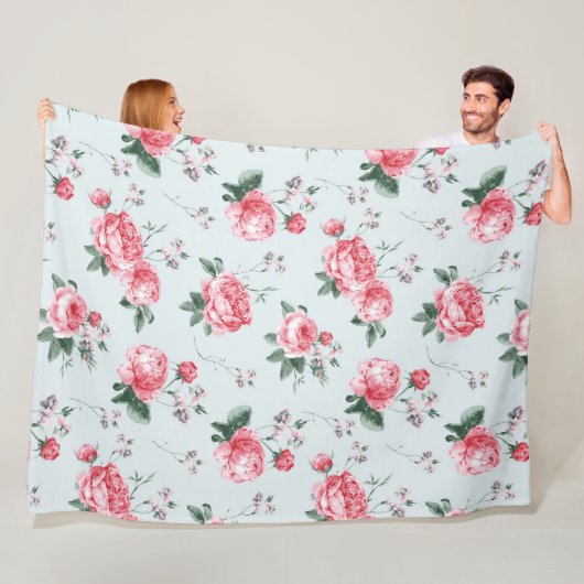 エレガントモダンヴィンテージトレンディーフローラ フリースブランケット (インサイチュ)