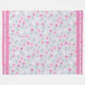 エレガントモダンヴィンテージトレンディーフローラ フリースブランケット (正面(横))